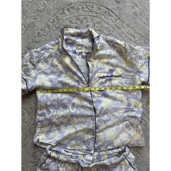 The Lazy Poet Pajama Set Women’s Medium – Nina Sleepy Monkey Pattern 100% Linen - Picture 8 of 8